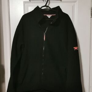 Orvis Men's Black Heavy Polar Fleece Zip-Up Sweater‎